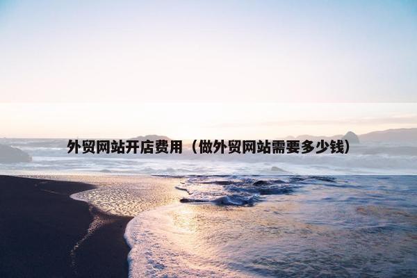 外贸网站开店费用（做外贸网站需要多少钱）