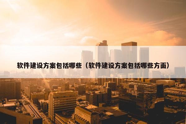 软件建设方案包括哪些（软件建设方案包括哪些方面）