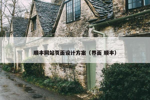 顺丰网站页面设计方案（界面 顺丰）