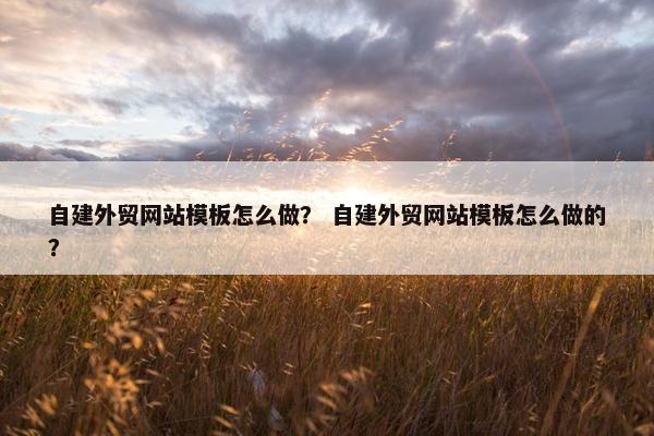 自建外贸网站模板怎么做？ 自建外贸网站模板怎么做的？