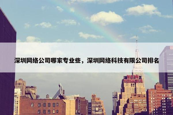 深圳网络公司哪家专业些，深圳网络科技有限公司排名