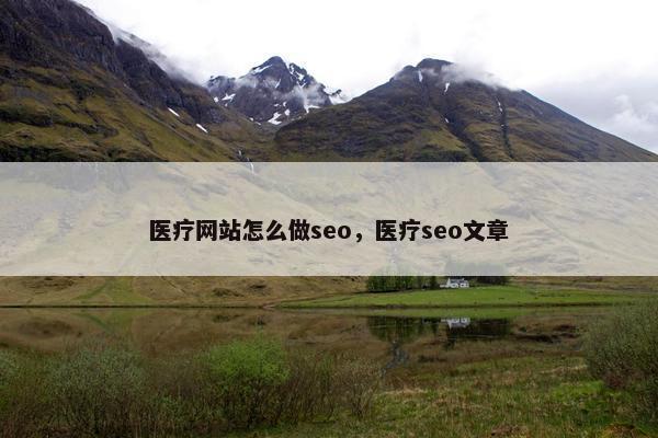 医疗网站怎么做seo，医疗seo文章