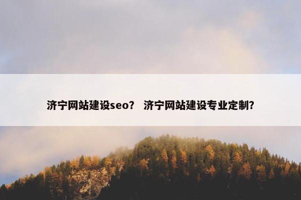 济宁网站建设seo？ 济宁网站建设专业定制？