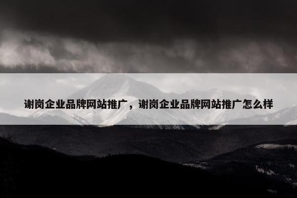 谢岗企业品牌网站推广，谢岗企业品牌网站推广怎么样
