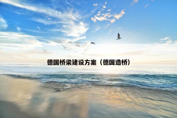 德国桥梁建设方案（德国造桥）
