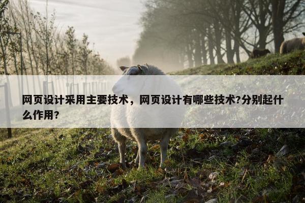 网页设计采用主要技术，网页设计有哪些技术?分别起什么作用?