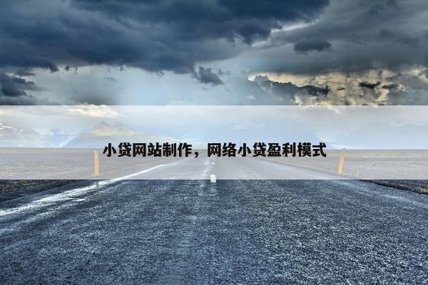 小贷网站制作，网络小贷盈利模式