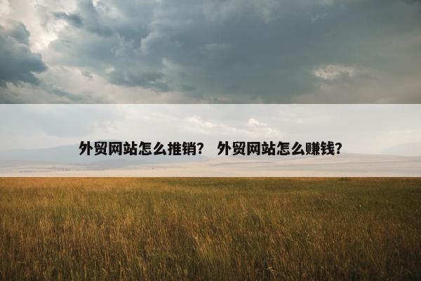 外贸网站怎么推销？ 外贸网站怎么赚钱？