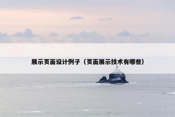 展示页面设计例子（页面展示技术有哪些）