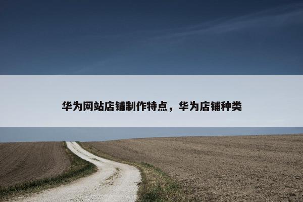 华为网站店铺制作特点，华为店铺种类