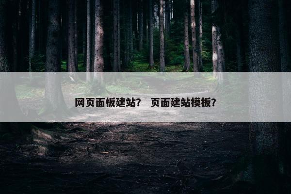 网页面板建站？ 页面建站模板？