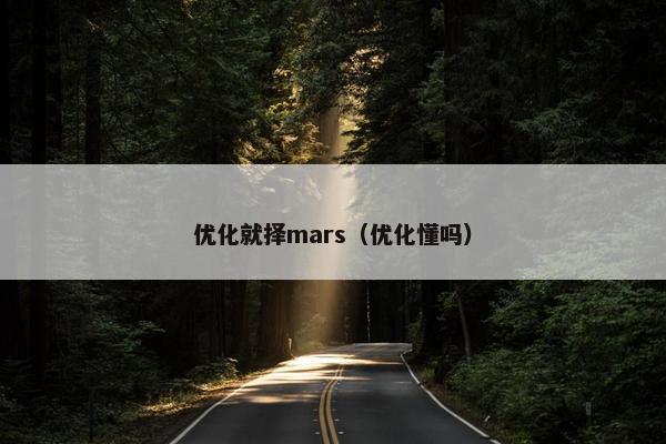 优化就择mars（优化懂吗）