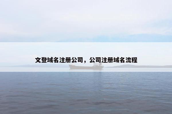 文登域名注册公司，公司注册域名流程
