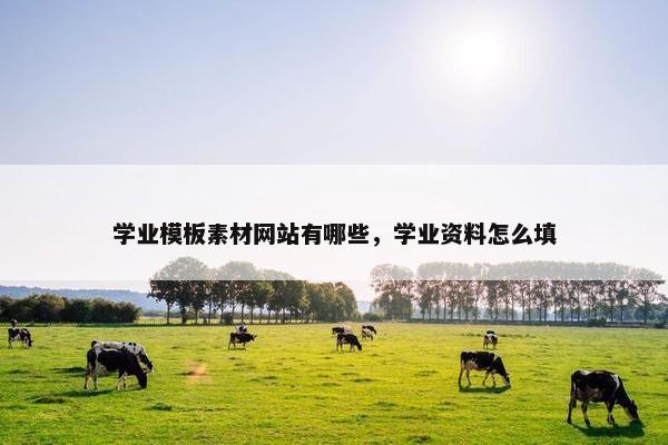 学业模板素材网站有哪些，学业资料怎么填