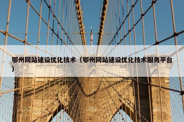 鄂州网站建设优化技术（鄂州网站建设优化技术服务平台）