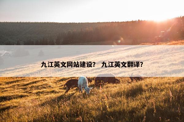 九江英文网站建设？ 九江英文翻译？