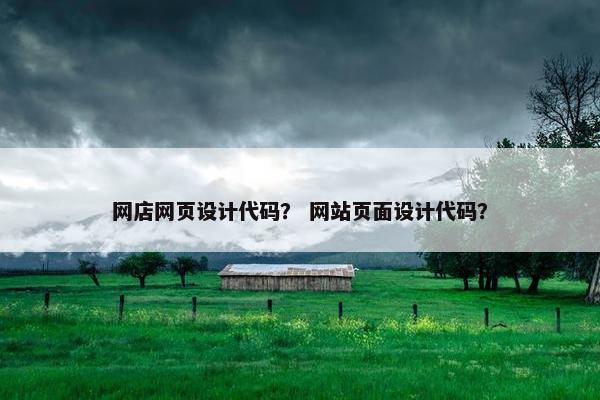 网店网页设计代码？ 网站页面设计代码？