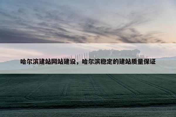 哈尔滨建站网站建设，哈尔滨稳定的建站质量保证