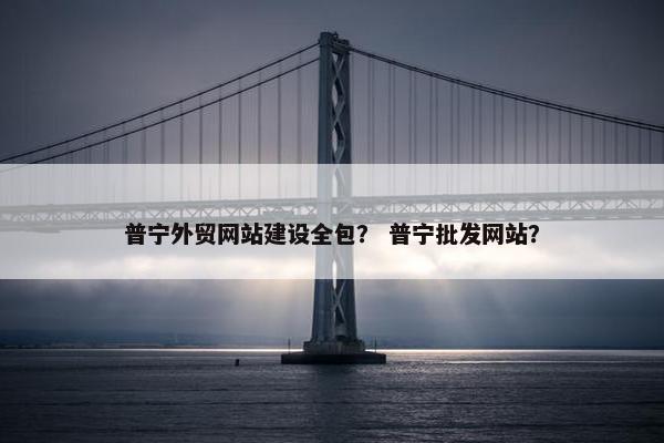 普宁外贸网站建设全包？ 普宁批发网站？