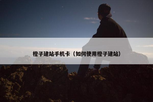 橙子建站手机卡（如何使用橙子建站）