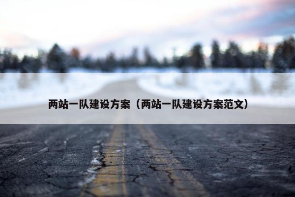 两站一队建设方案（两站一队建设方案范文）