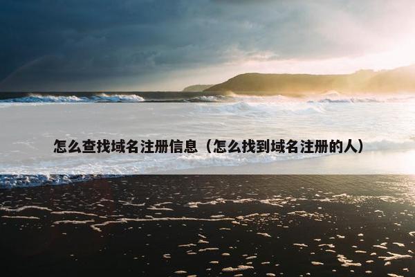 怎么查找域名注册信息（怎么找到域名注册的人）