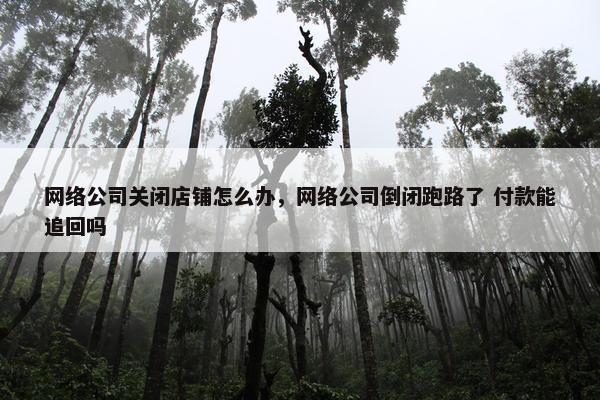 网络公司关闭店铺怎么办，网络公司倒闭跑路了 付款能追回吗
