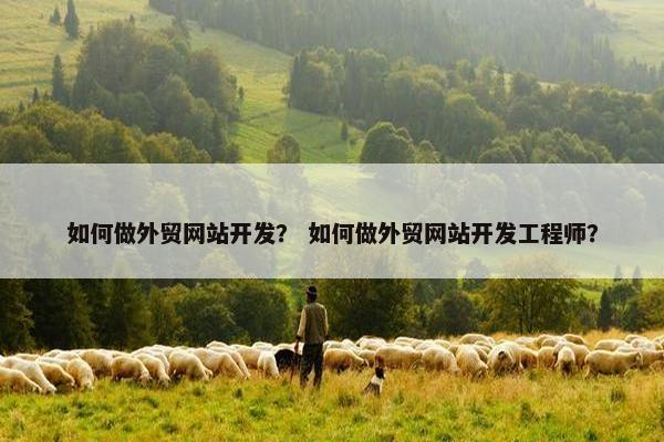 如何做外贸网站开发？ 如何做外贸网站开发工程师？