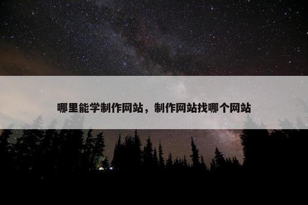 哪里能学制作网站，制作网站找哪个网站
