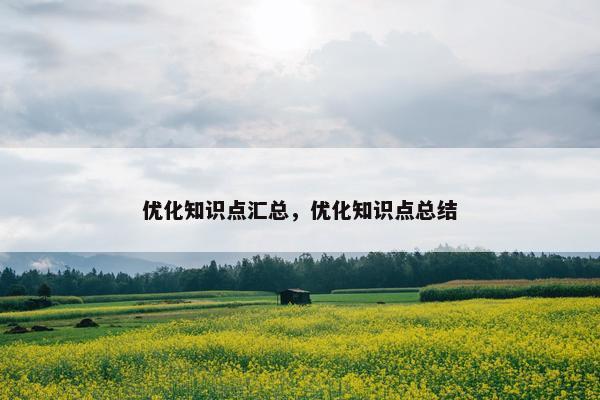 优化知识点汇总，优化知识点总结
