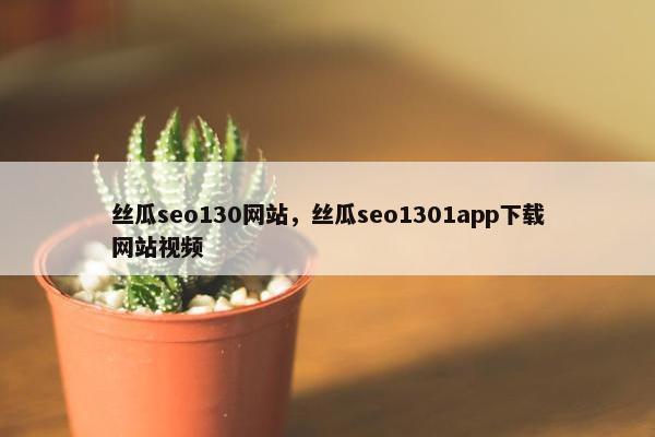丝瓜seo130网站，丝瓜seo1301app下载网站视频