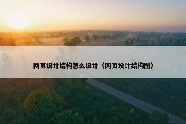 网页设计结构怎么设计（网页设计结构图）