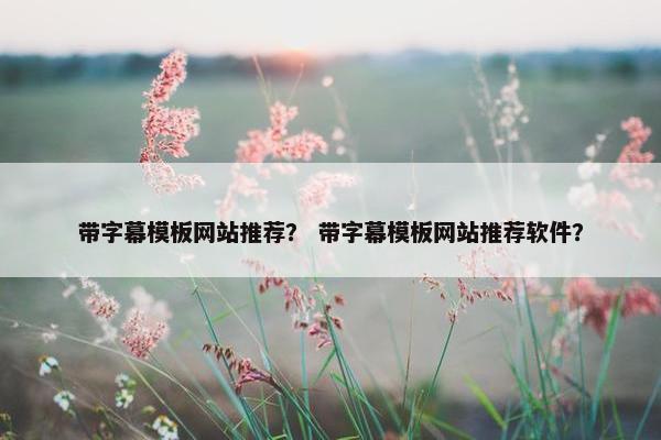 带字幕模板网站推荐？ 带字幕模板网站推荐软件？