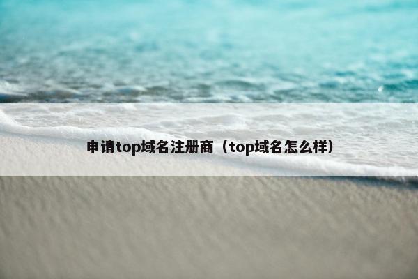 申请top域名注册商（top域名怎么样）