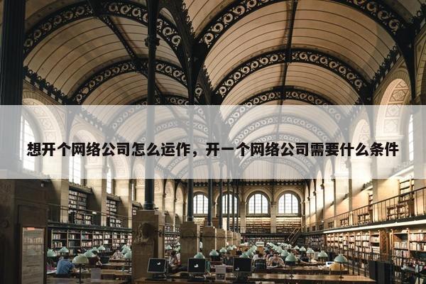 想开个网络公司怎么运作，开一个网络公司需要什么条件