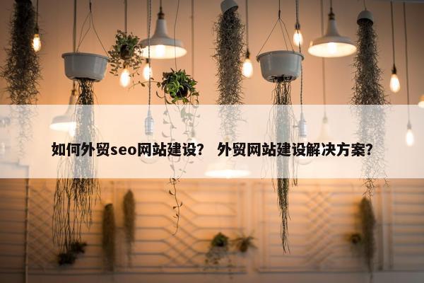 如何外贸seo网站建设？ 外贸网站建设解决方案？