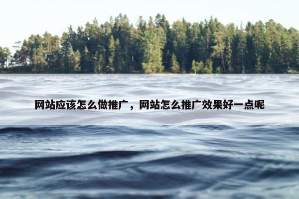 网站应该怎么做推广，网站怎么推广效果好一点呢