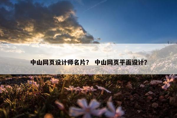 中山网页设计师名片？ 中山网页平面设计？