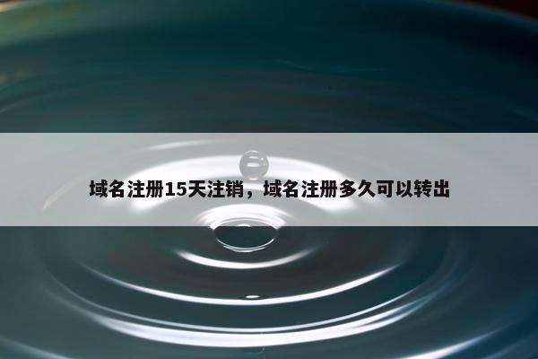 域名注册15天注销，域名注册多久可以转出