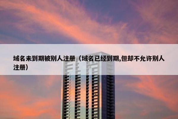 域名未到期被别人注册（域名已经到期,但却不允许别人注册）