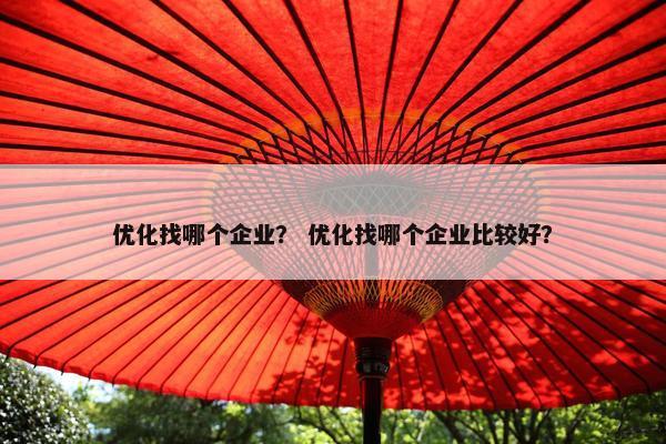 优化找哪个企业？ 优化找哪个企业比较好？