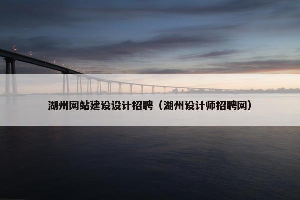 湖州网站建设设计招聘（湖州设计师招聘网）