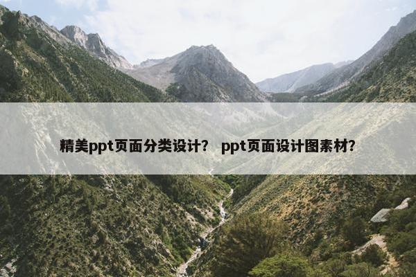 精美ppt页面分类设计？ ppt页面设计图素材？