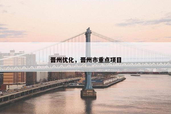 晋州优化，晋州市重点项目