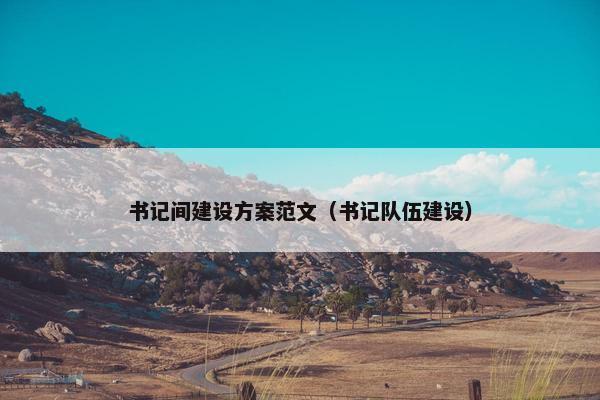 书记间建设方案范文（书记队伍建设）