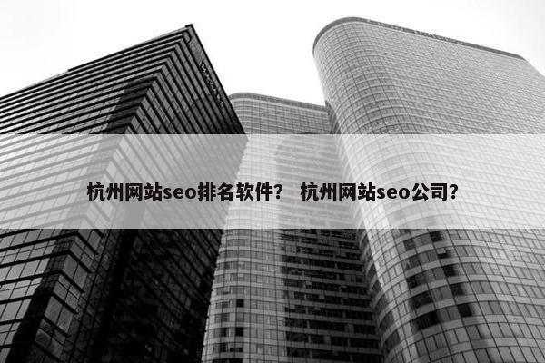 杭州网站seo排名软件？ 杭州网站seo公司？