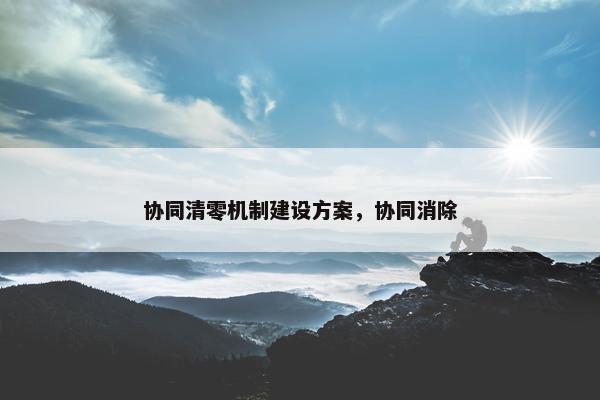 协同清零机制建设方案，协同消除