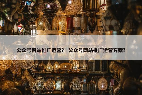公众号网站推广运营？ 公众号网站推广运营方案？