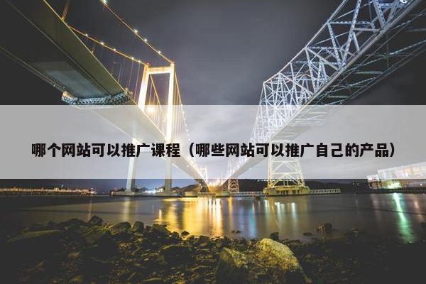 哪个网站可以推广课程（哪些网站可以推广自己的产品）