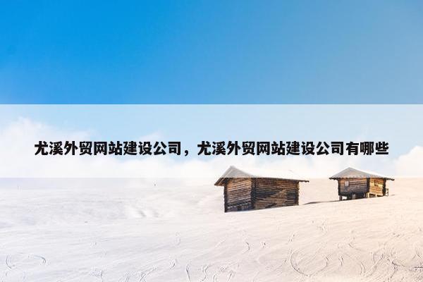 尤溪外贸网站建设公司，尤溪外贸网站建设公司有哪些